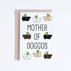 Printable Mothers Day Card, Funny Mother's Day Card Instant Download, Mother of Doggos, Cards For Her, Dog Mom, Dog Mum, Dragons, Dog Lovers image 1
