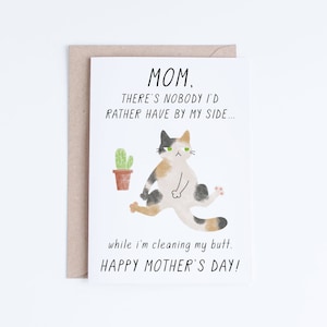 Mothers Day Cards Instant Download, Funny Mother's Day Printable Card, From the Cat, Cards For Her, Gifts for Her, Cat Moms, for Cat Lovers image 1