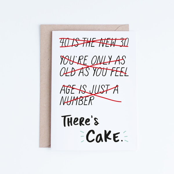 40th Birthday Cards, Printable Cards, Instant Download, 40 Birthday, Funny Birthday, For Him, For Her, Gag Gifts, Getting Old, There's Cake