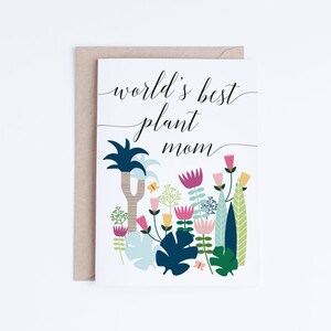 Muttertagskarten Sofort Download, druckbare Muttertagskarte, weltbeste Pflanzenmutterkarte, Geschenke für sie, Gärtner, grüner Daumen, Blumen
