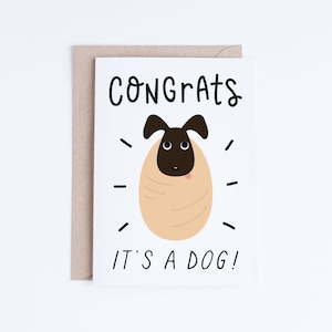 Cartões para novos cães de estimação, cartões de felicitações para imprimir, Pupperito, cartões de felicitações para pais de cães, cartões de adoção de cães de estimação, novos filhotes, donos de cães