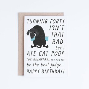 Pet Dad, 40th Birthday Printable Cards, Instant Download, 40 Birthday Black Dog Card, Funny Forty Birthday for Dog Lovers, For Him, For Her