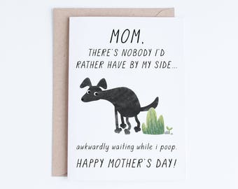 Printable Mothers Day Card Instant Download, Funny Mother's Day Card, From the Dog, Cards For Her, Gifts for Her, Black Dog Moms