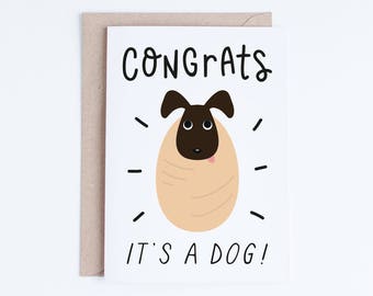 New Pet Dog Cards, Printable Congratulations Card, Pupperito, Congrats Cards for Dog Parents, Pet Dog Adoption Card, New Puppy, Dog People