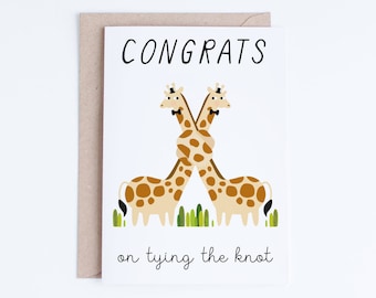 Printable Wedding Cards, Digital Congratulations Cards, Gay Marriage Card, Gay Wedding Cute Giraffes, Groom and Groom Instant Download