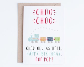 Birthday Cards for Pop Pop Printable, Birthday Card from Grandbaby Instant Download, Funny Birthday For Him, From Grandson, Granddaughter