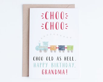 Printable Birthday Cards for Grandma, Birthday Card from Grandbaby Instant Download, Funny Birthday For Her, From Grandson, Granddaughter