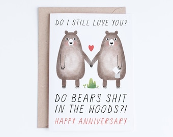 Printable Anniversary Cards, Instant Download Funny Anniversary Cards, Boyfriend, Girlfriend, Husband, Wife, Gay, Lesbian, Straight, Bears