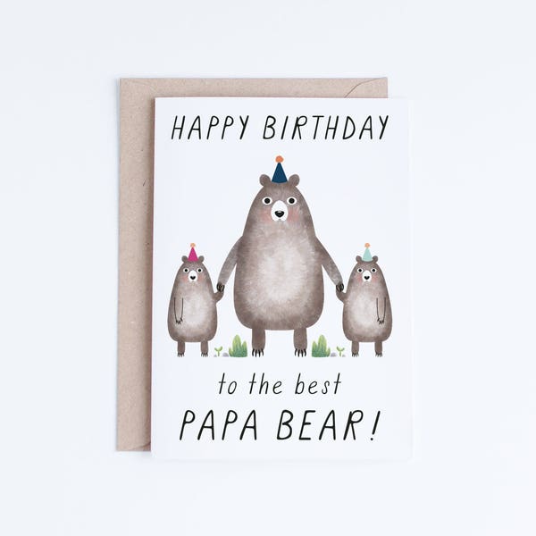 Printable Papa Bear Birthday Card - Etsy
