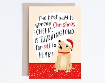 Funny Dog Christmas Cards, From the Dog Printable Christmas Cards, Pet Holiday Card, Yellow Labrador Retriever, Doggo, Fur Baby Christmas