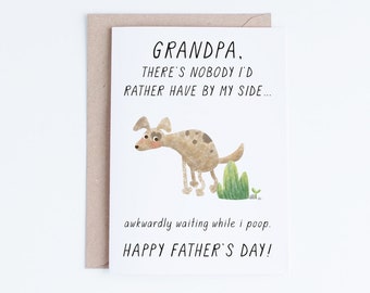 Printable Fathers Day Card Instant Download, Pet Grandpa, Funny Grandfather Card From the Dog, Granddog, For Him, Gifts for Him, Dog Lovers