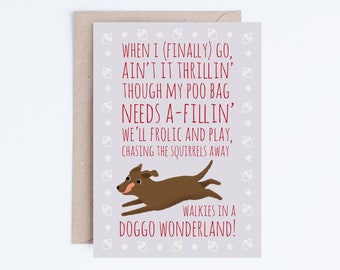 Pet Holiday Card, Printable Christmas Cards From the Dog, Funny Doggo Poem Christmas Card, Chocolate Lab, Brown Dog, Poo, Dog Lovers Gift