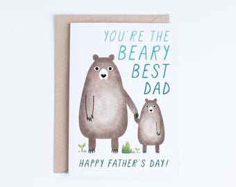 Fathers Day Cards Printable, Cute Bears Father's Day Digital Download, Best Dad, For Dad, Cards For Him, Gifts for Him, From the Baby, Kid