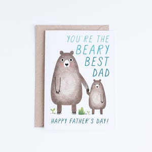 Cartes de fête des pères imprimables, téléchargement numérique de la fête des pères ours mignons, meilleur papa, pour papa, cartes pour lui, cadeaux pour lui, du bébé, enfant