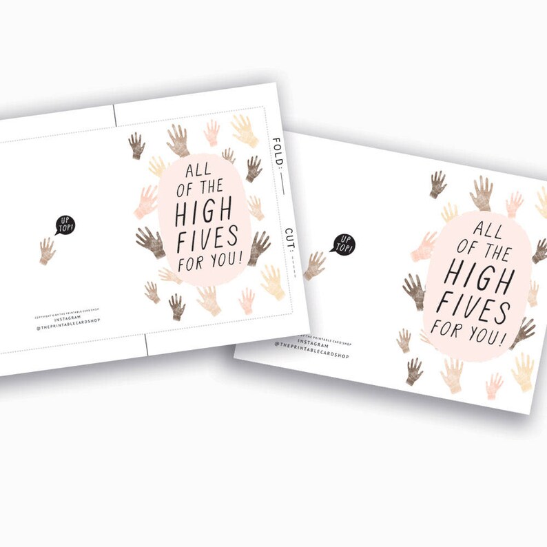 Graduation Card Printable Congratulations Cards Hands Illustration Congrats Card Instant Download Celebration Cards High Five