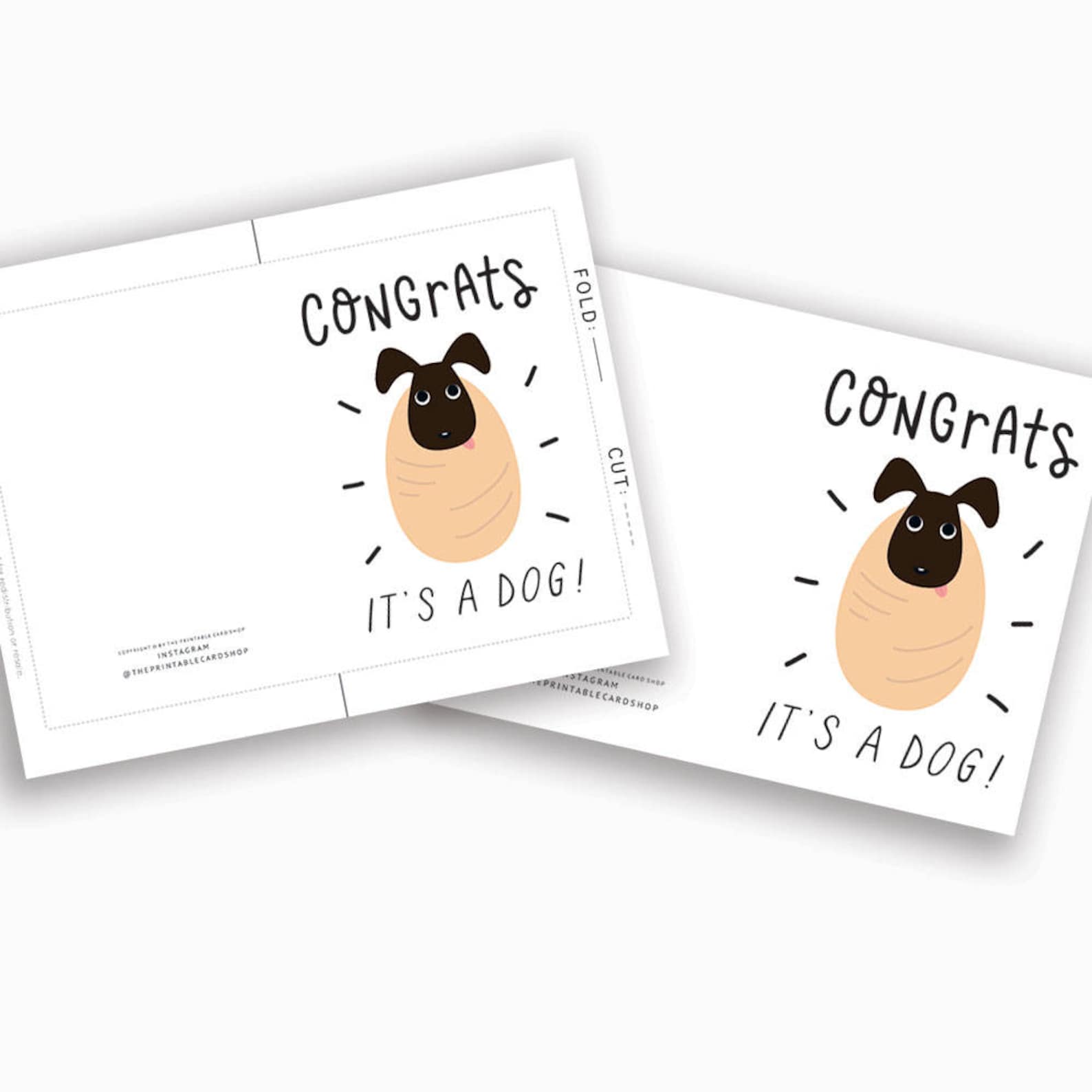 New Pet Dog Cards, Printable Congratulations Card, Pupperito, Congrats ...