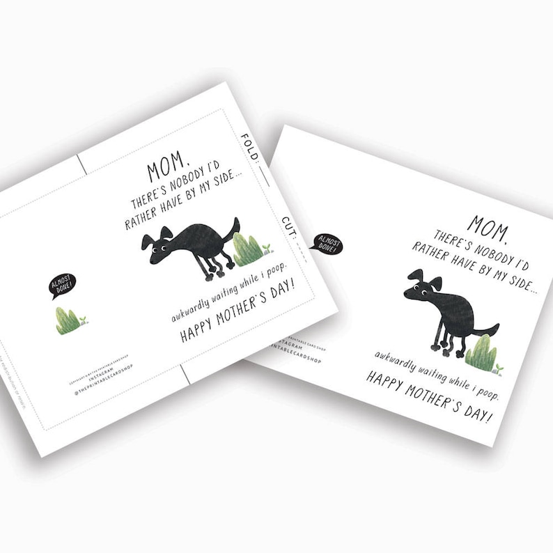 Printable Mothers Day Card Instant Download, Funny Mother's Day Card, From the Dog, Cards For Her, Gifts for Her, Black Dog Moms image 3