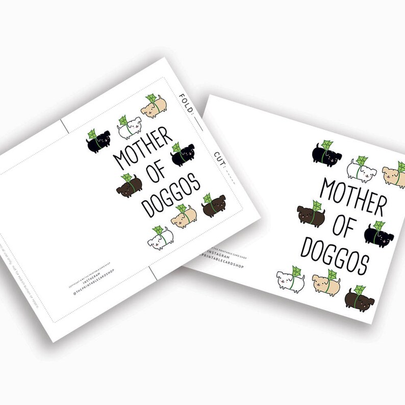 Printable Mothers Day Card, Funny Mother's Day Card Instant Download, Mother of Doggos, Cards For Her, Dog Mom, Dog Mum, Dragons, Dog Lovers image 2