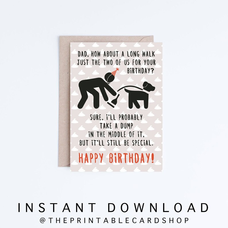 Printable Birthday Playing cards for Puppy Dads, Canine Dad Birthday Playing cards, Humorous Birthday For Him, Towards The Pet, Fur Youngster, Doggo, Poop Joke, Gross photo regarding Printable Birthday Cards for Dad named Printable Birthday Playing cards for Doggy Dads, Puppy Dad Birthday Playing cards, Humorous Birthday For Him, Towards The Puppy, Fur Boy or girl, Doggo, Poop Joke, Gross
