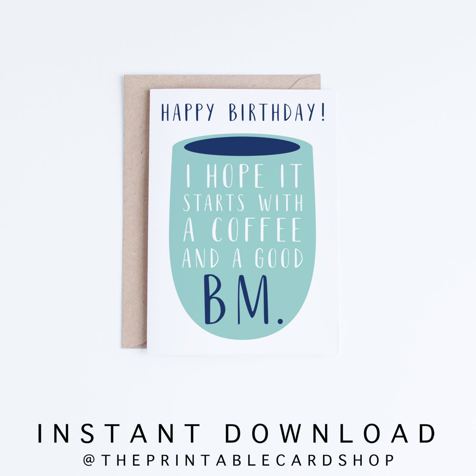 Printable Birthday Cards Funny Coffee Birthday Cards Instant - Etsy