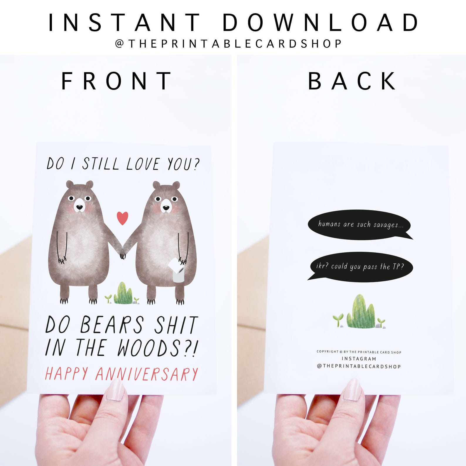 Printable Anniversary Cards, Instant Download Funny Anniversary Cards ...