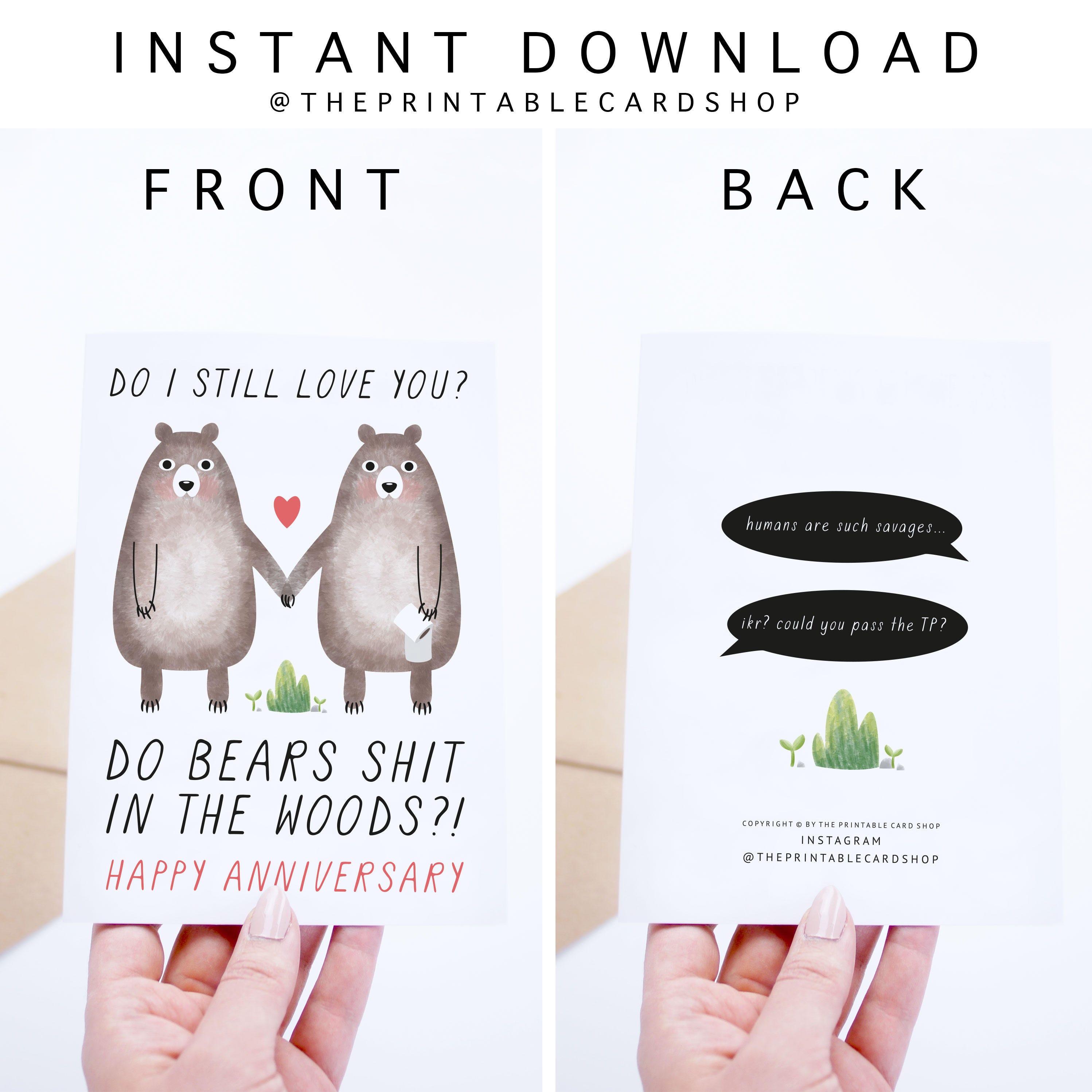 Printable Anniversary Cards, Instant Download Funny Anniversary Cards ...