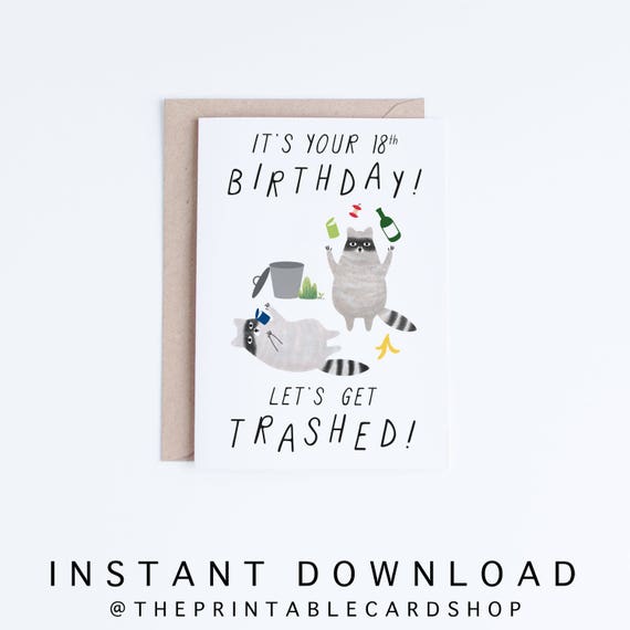 Printable 18th Birthday Cards Funny 18 Birthday Cards Instant - Etsy Printable 18th Birthday Cards Funny 18 Birthday Cards Instant - Etsy