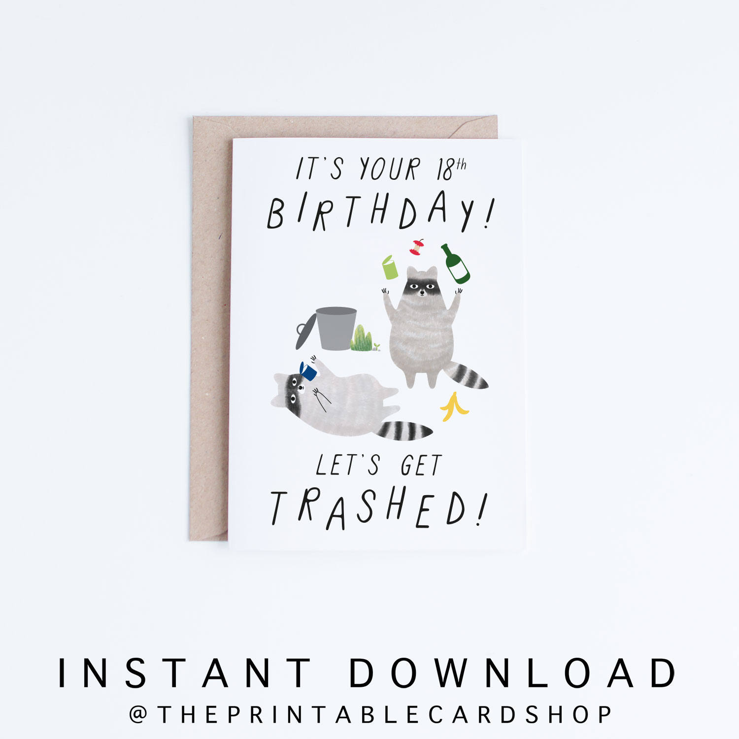Printable 18th Birthday Cards, Funny 18 Birthday Cards Instant Download ...