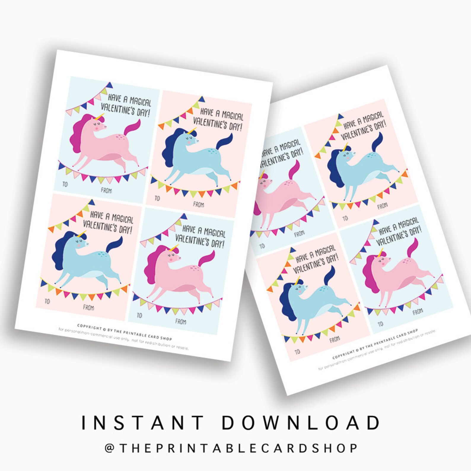 Children Printable Valentines, Children School Valentines Cards Instant ...