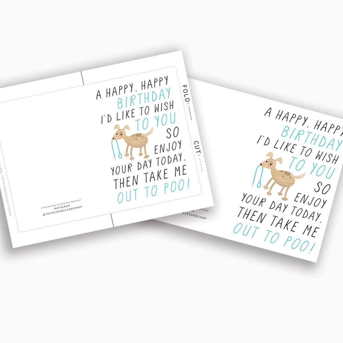 Printable Birthday Cards, Instant Download Funny Dog Birthday Cards ...