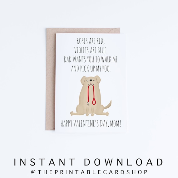 Printable Valentine s Day Cards Funny Dog Mom Valentines Card