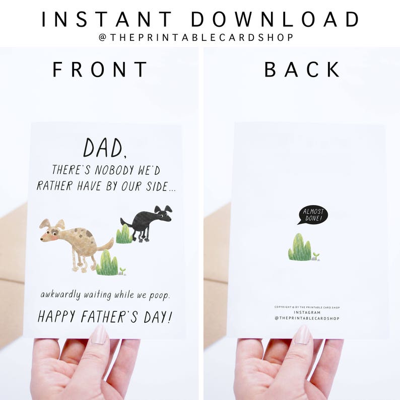 Pet Dad Printable, Fathers Day Cards Instant Download, Funny Dad Card ...