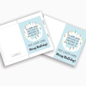 Merry Birthday Card Download, Funny Printable Birthday Card, Christmas December Birthday Card, January Birthday Cards, Sagittarius Capricorn image 2