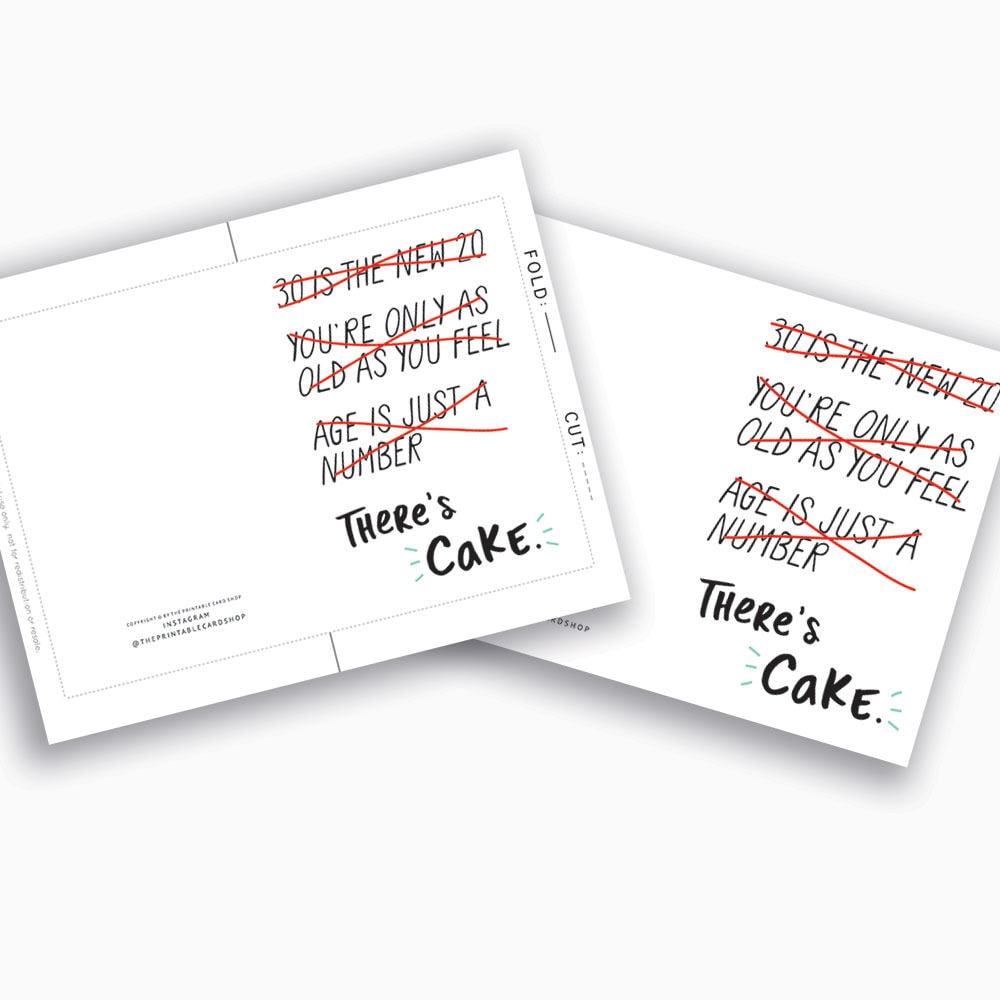 30th Birthday Cards, Printable Cards, Instant Download, 30 Birthday ...