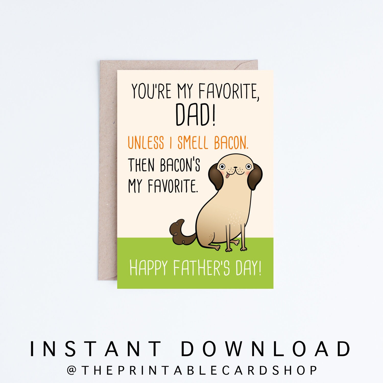 For Pet Lovers Printable Father Card Fathers Day Instant - Etsy