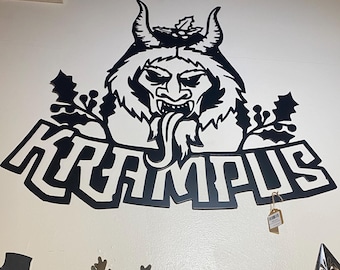 Krampus Wall Art | Christmas Krampus Metal Decor | Holiday Decor | Metal art