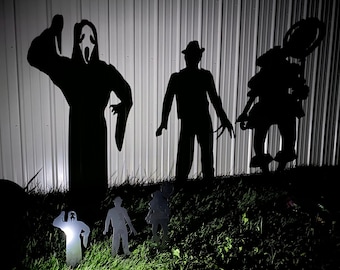 Halloween Metal Yard Stakes | Shadow Caster | Horror Movies | Spooky Decor | Haunted House | Halloween yard stakes | Metal art