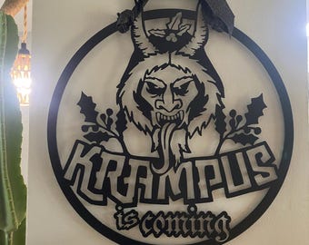 Krampus Wreath | Metal Wreath | Christmas Decor | Creepmas
