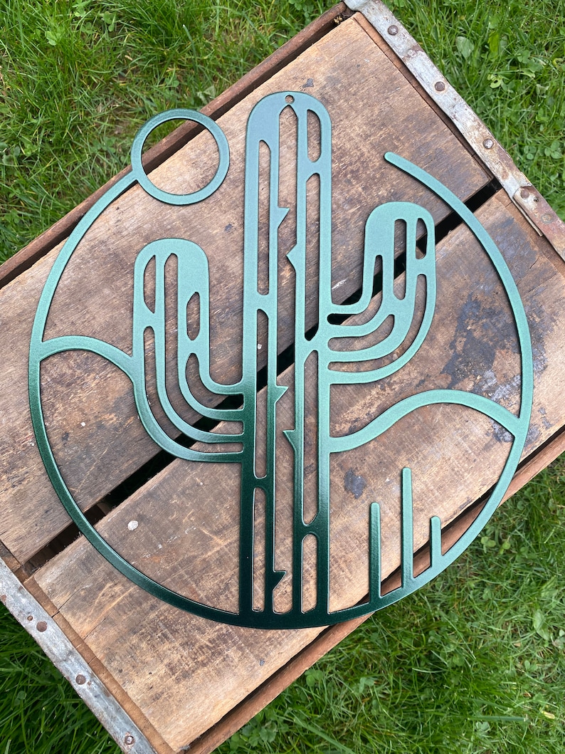 Cactus Metal Wall Art | Desert Sun Home Decor | Western | Cacti ...