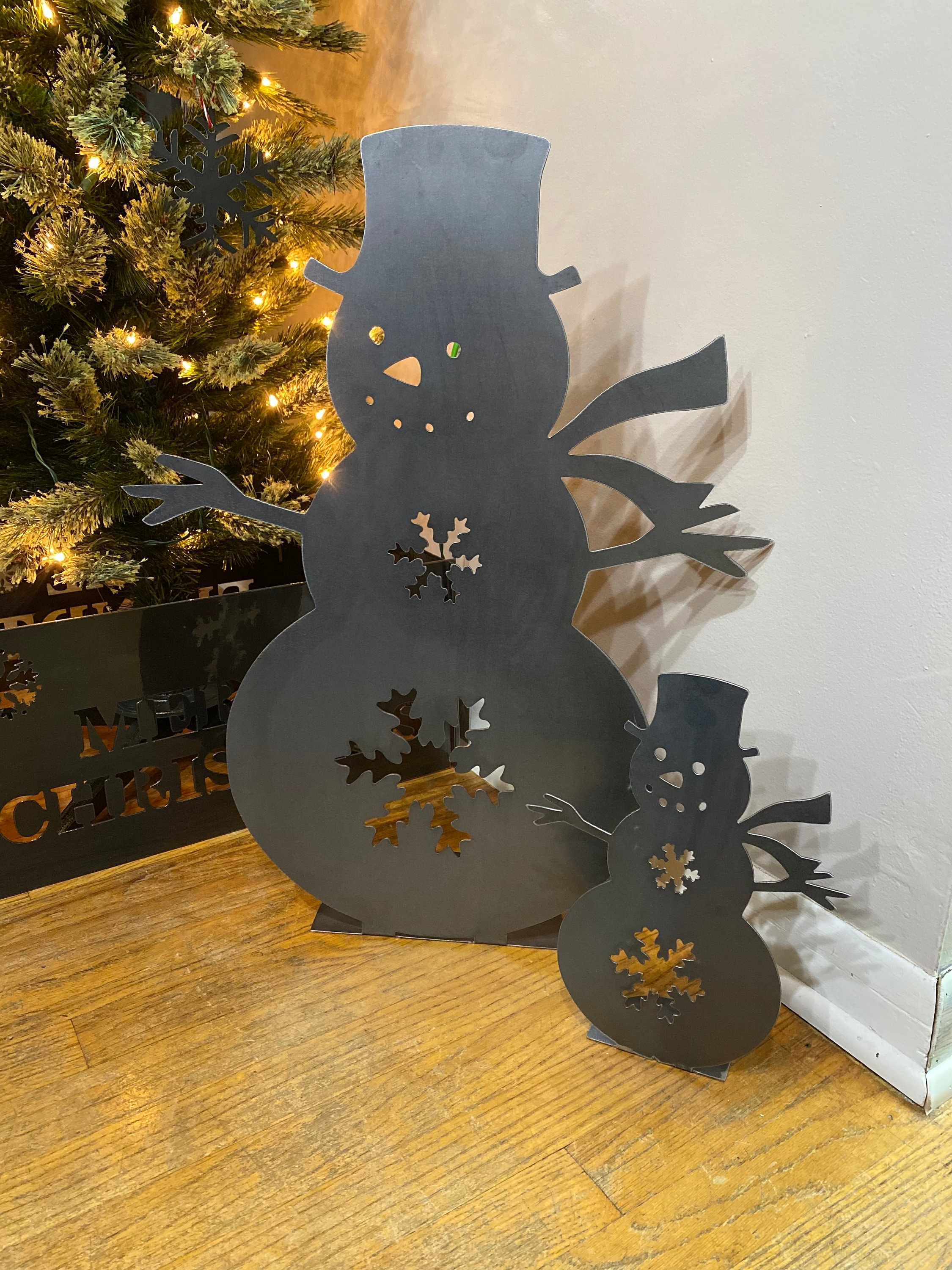 Snowman Candle Holder, Stand up Snowman, Winter Decor, Larger Sizes