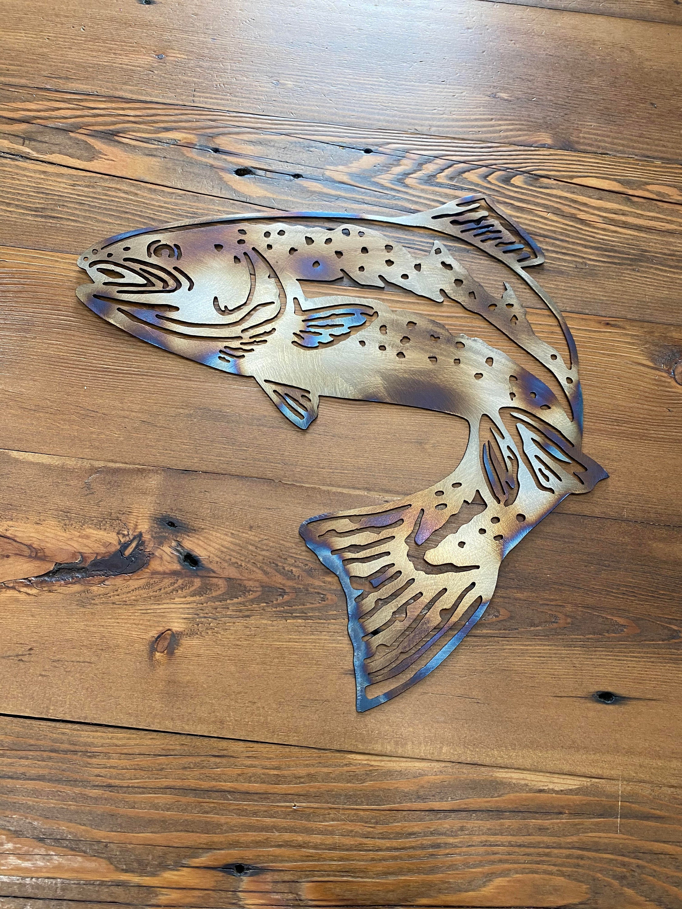 Metal Trout Wall Art Etsy