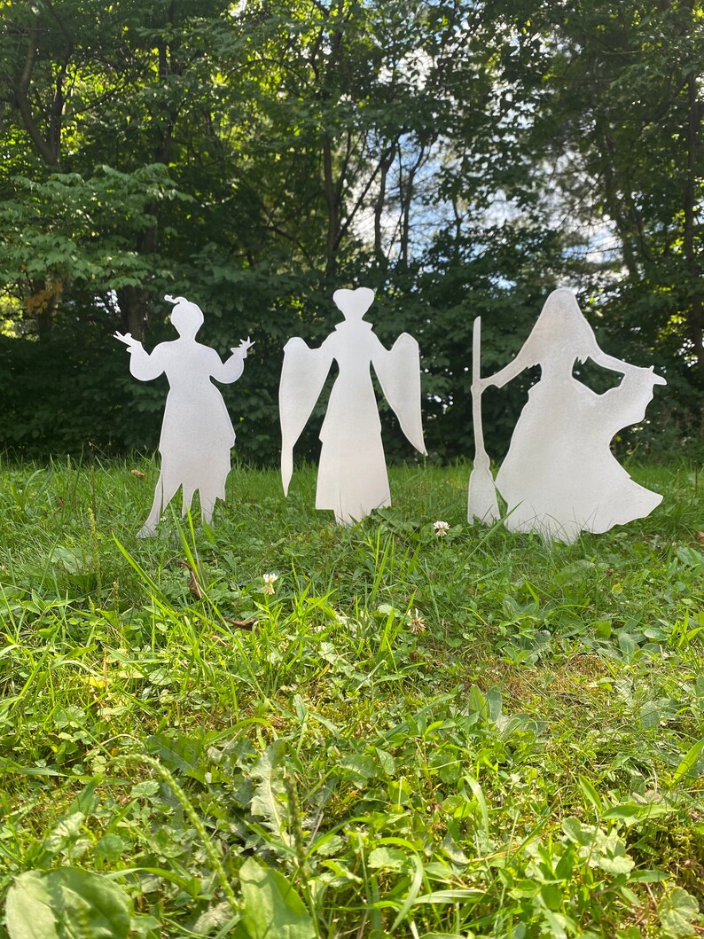 Witch Metal Yard Stakes Set of 3 Shadow Caster Halloween Etsy
