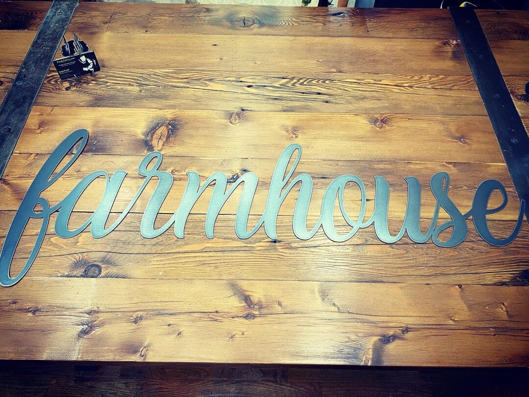Metal Farmhouse Sign Farmhouse Script Sign Metal Wall Art Etsy