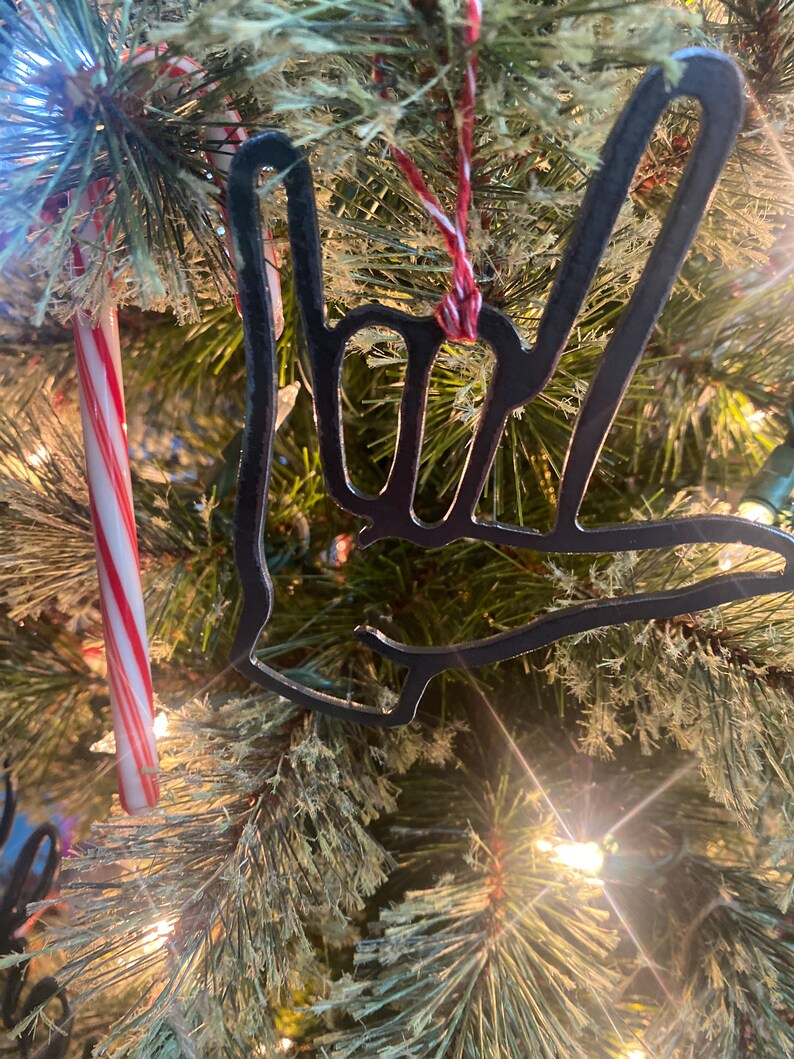 Love Ornament ASL Ornament Hand Ornament Metal Art Etsy