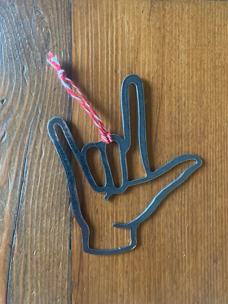 Love Ornament ASL Ornament Hand Ornament Metal Art Etsy