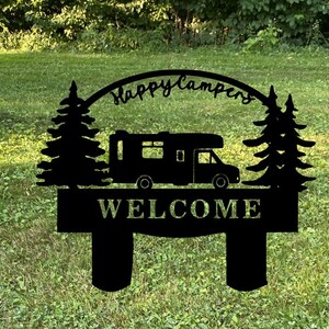 Campsite Yard Stake, Camper Sign, Metal Camp Sign, Rv, Campground ...