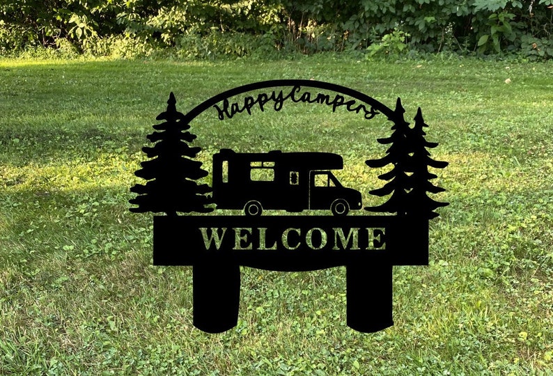 Campsite Yard Stake, Camper Sign, Metal Camp Sign, Rv, Campground ...