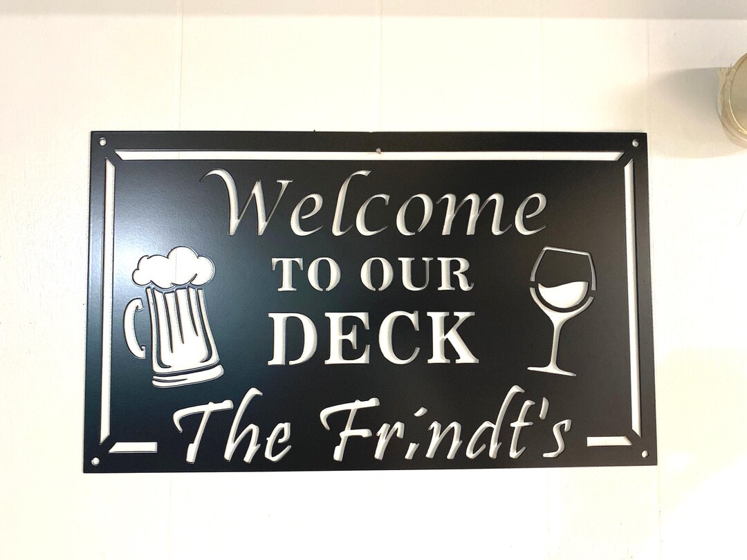 Custom Metal Welcome Sign, Patio Sign, Indoor, Outdoor, Backyard Decor ...