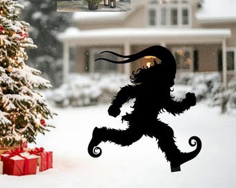 Krampus Metal Yard Stake, Christmas Creepmas