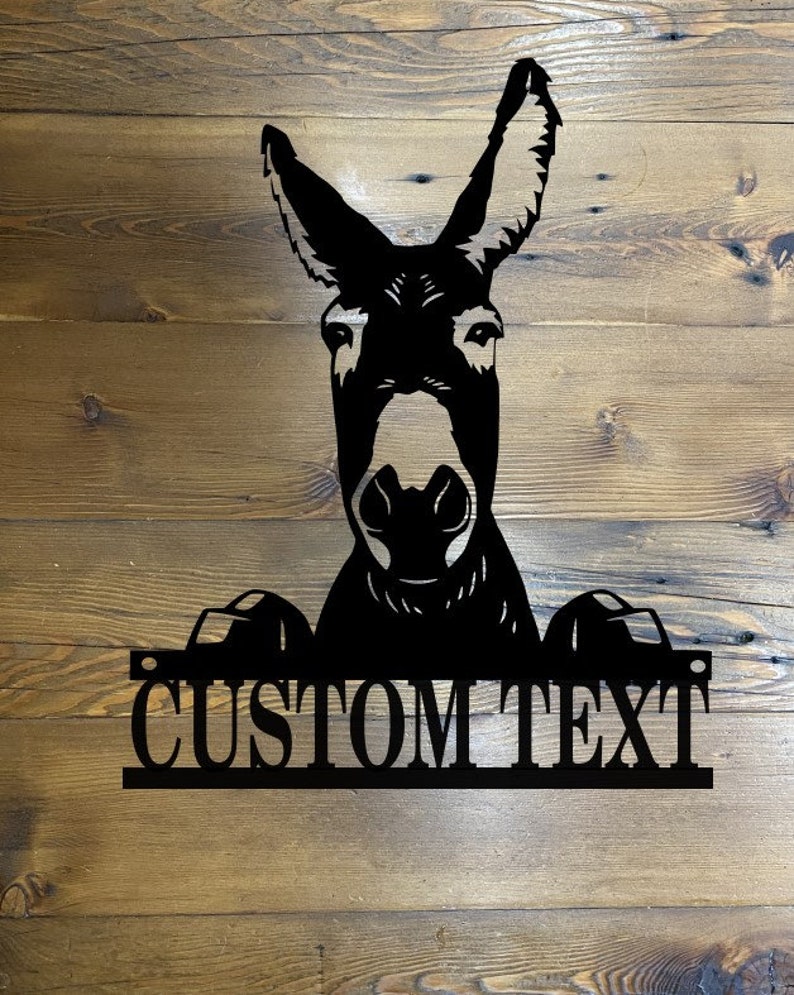 Donkey Wall Art Metal Sign Custom Donkey Farm Sign Name Etsy